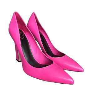 TED BAKER Teyma Pink Heels 41 EU / 10 US Leather Pointed Toe Wide Base Stiletto